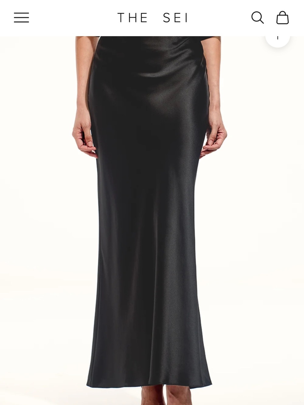 The SEI Black Silk Maxi Skirt